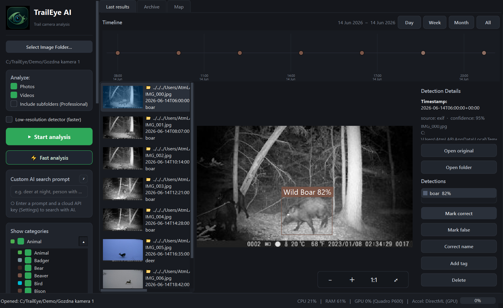 TrailEye species library